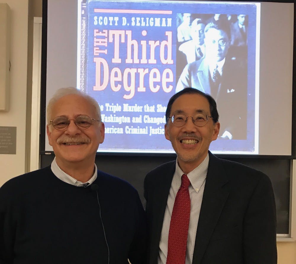 Historian Scott Seligman and Law Prof. George Yin, who is a descendant of Theodore Wong.