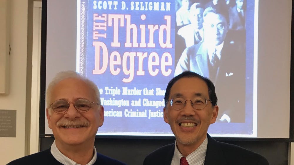 Historian Scott Seligman and Law Prof. George Yin, who is a descendant of Theodore Wong.