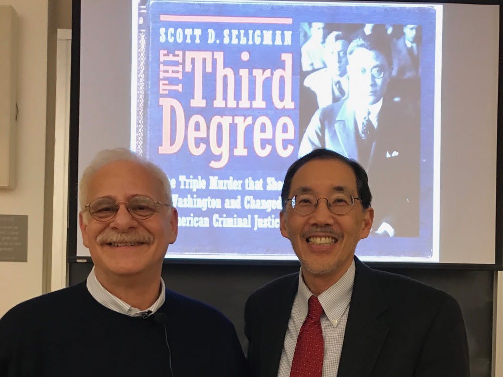 Historian Scott Seligman and Law Prof. George Yin, who is a descendant of Theodore Wong.