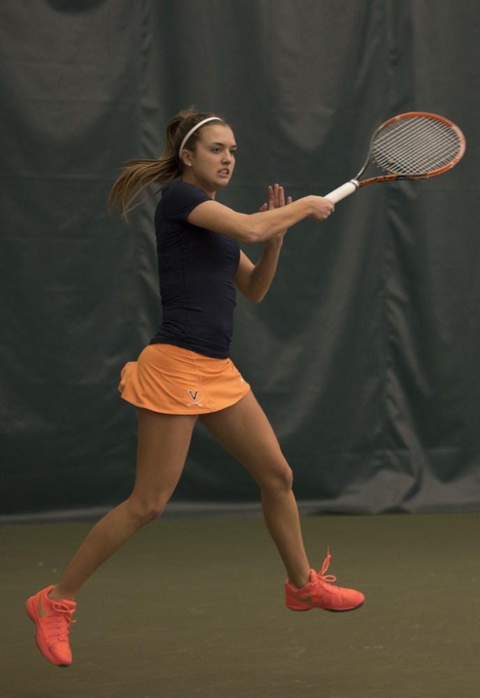 Freshman Meghan Kelley defeated freshman Domenica Gonzalez in singles and&nbsp;also won her doubles match while&nbsp;paired with senior Danielle Collins in Virginia's win against Texas A&M.