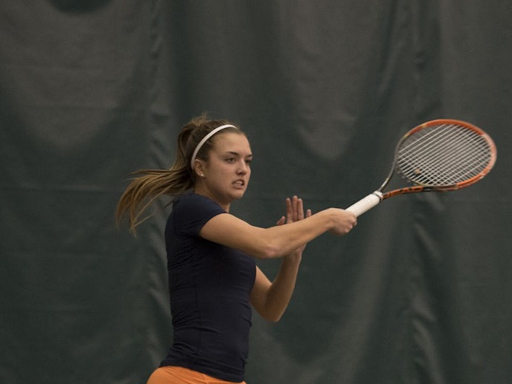 Freshman Meghan Kelley defeated freshman Domenica Gonzalez in singles and also won her doubles match while paired with senior Danielle Collins in Virginia's win against Texas A&M.