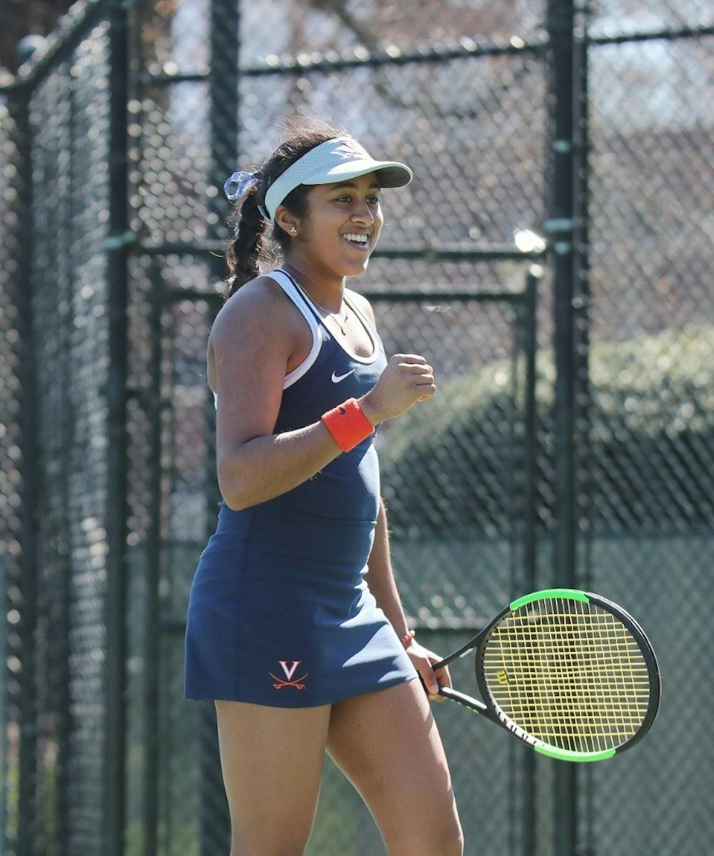 <p>Freshman Natasha Subhash prevailed in her doubles match before toppling her Clemson opponent in straight-sets in her singles match.&nbsp;</p>