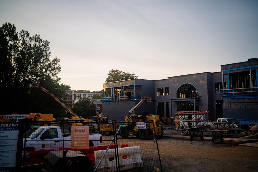 Aggarwal Hall construction Aug. 3.