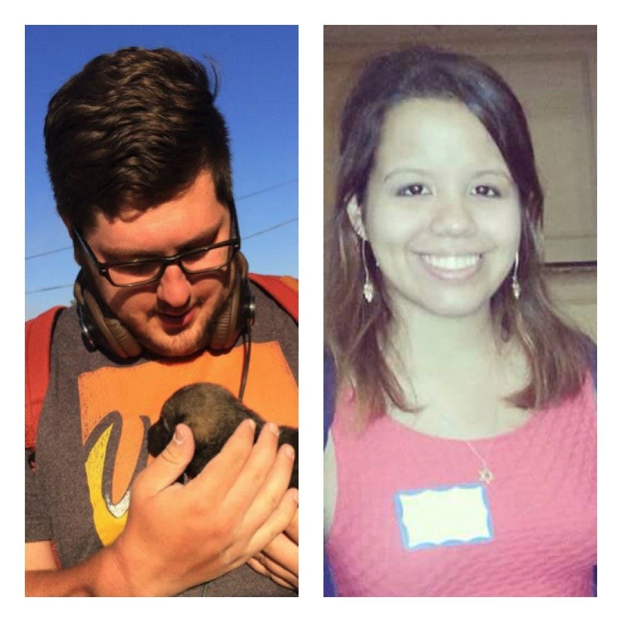 Two fourth-year students enjoy meeting someone new before graduation, and both hope to see each other again. 