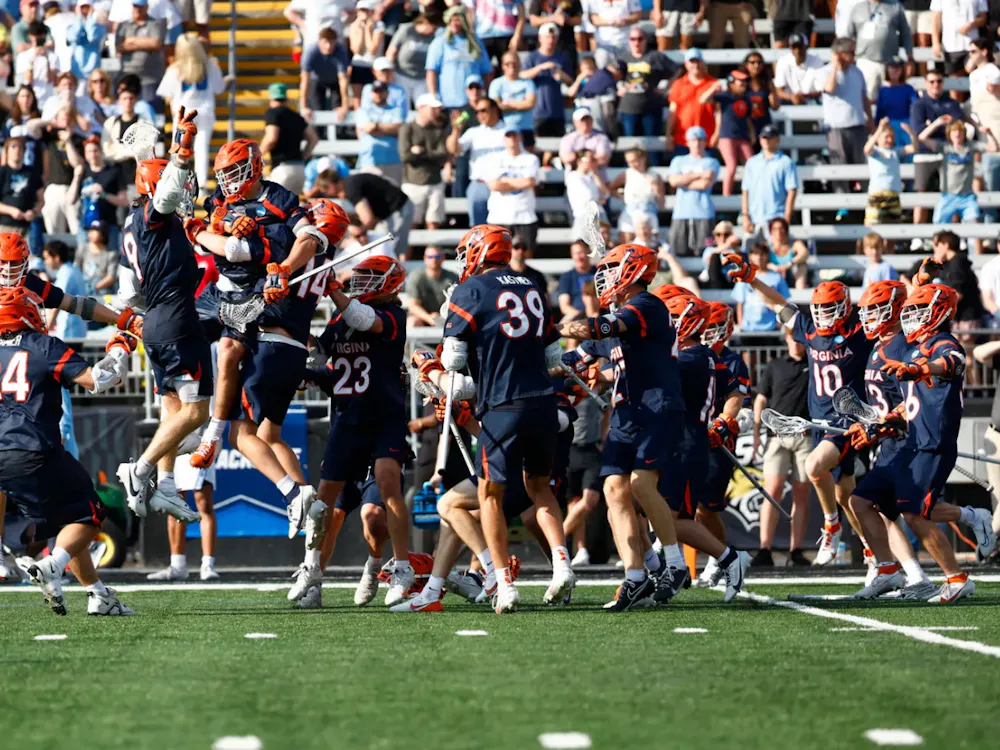 After the game-winner, the Cavaliers celebrate yet another trip to Championship Weekend.