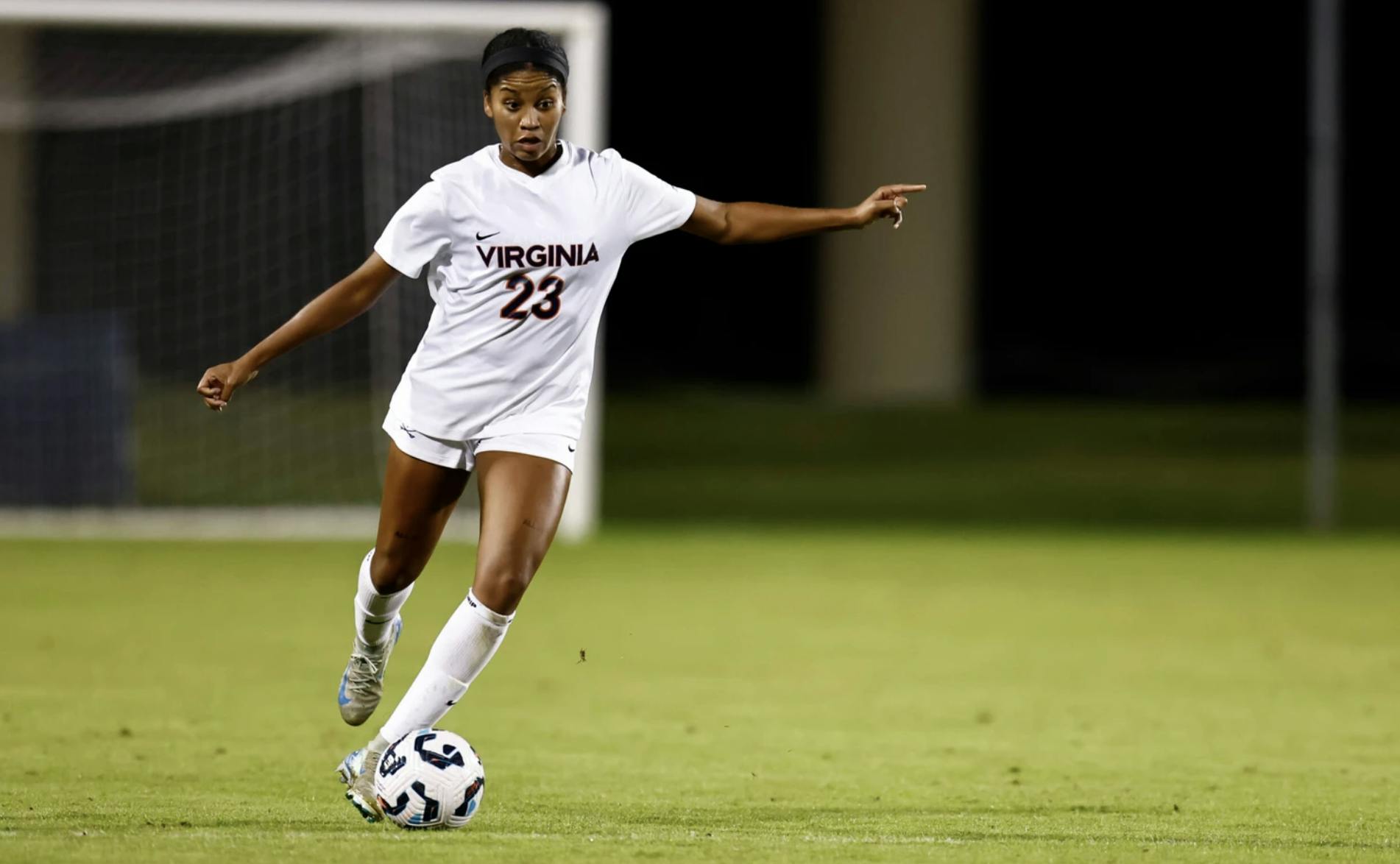 Laney Rouse with the ball at her feet during a home game earlier this season.