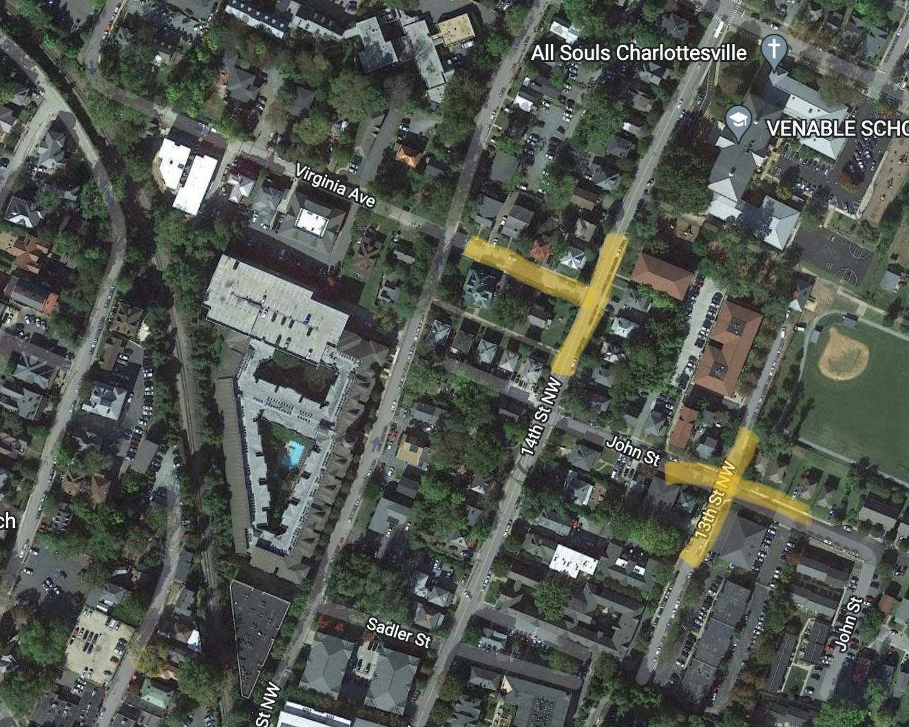 The incidents were reported near Virginia Ave and 13th and John St.