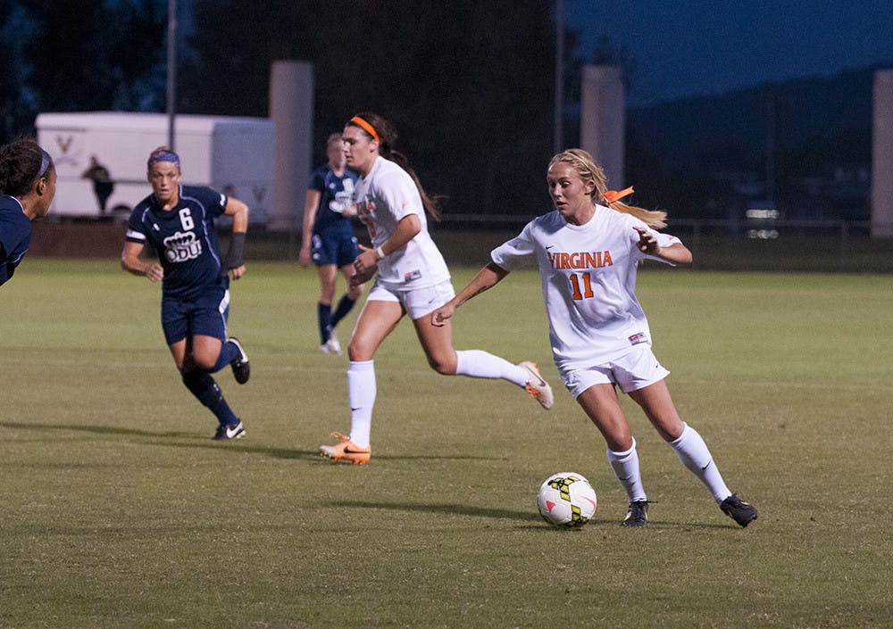<p>Junior forward Brittany Ratcliffe broke a 1-1 tie Sunday against No. 14 Notre Dame, scoring a goal with 20 seconds remaining in the game.</p>