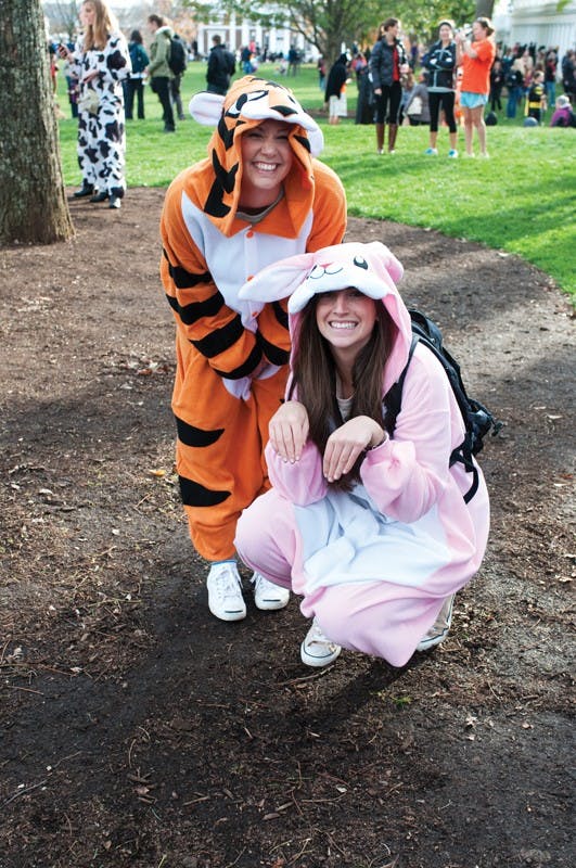 	Students and Charlottesville residents get together on the Lawn to celebrate Halloween. 