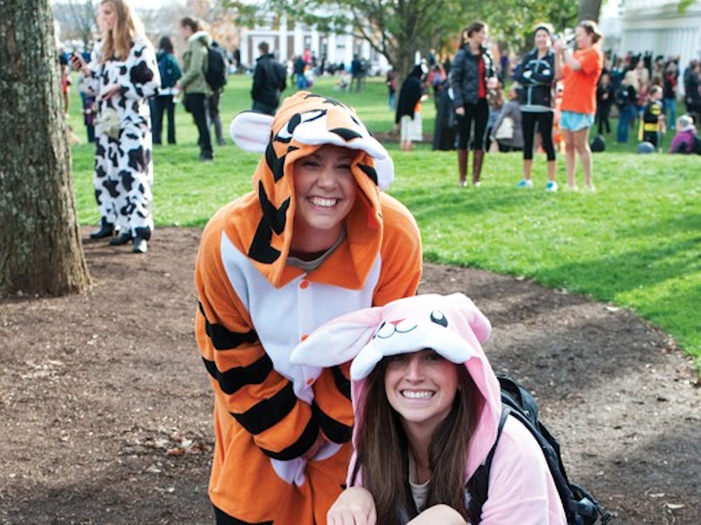 	Students and Charlottesville residents get together on the Lawn to celebrate Halloween. 