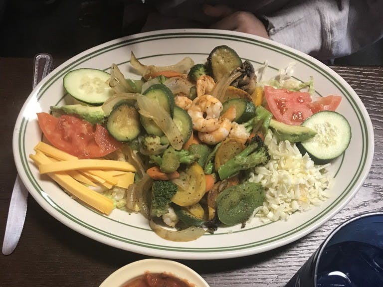 The salad de camaron is $9.50.&nbsp;