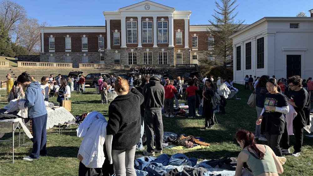 For the event, clothes and accessories were piled on tables, clothing racks, picnic blankets and even in the trunk of cars.