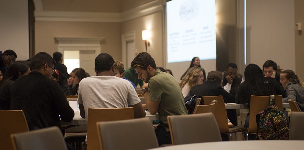 At the event, students were asked to participate in a short activity stereotyping certain groups of people.