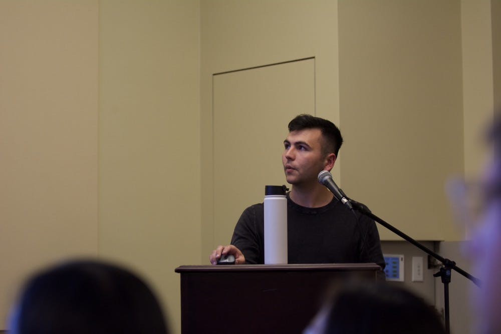 Class of 2017 alumnus Daniel McGovern announced the Nov. 10 opening of the University Remembrance Garden at the Student Council meeting Tuesday evening.