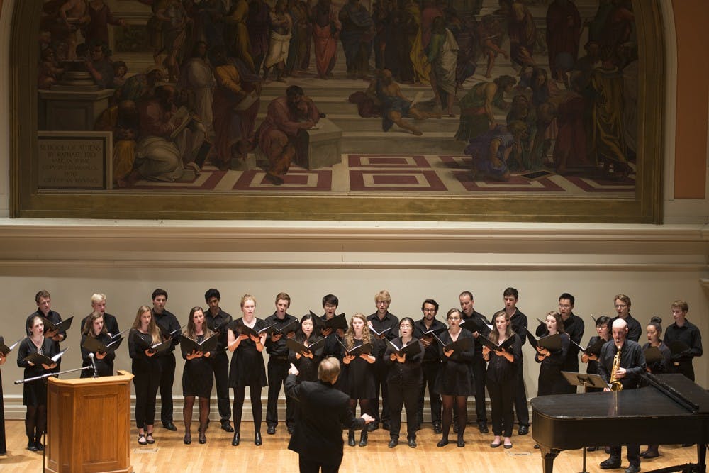 <p>The University Chamber Singers opened the memorial.</p>