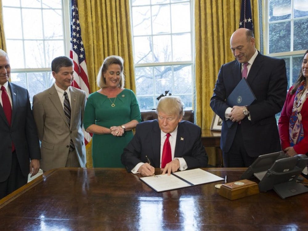 President Donald Trump signing an executive order