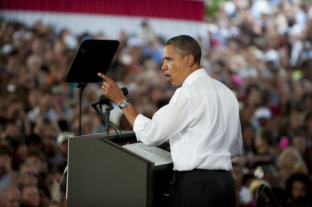 	<p>President Barack Obama comes to the Charlottesville’s nTelos Wireless Pavilion to ask from support from college-aged students.</p>