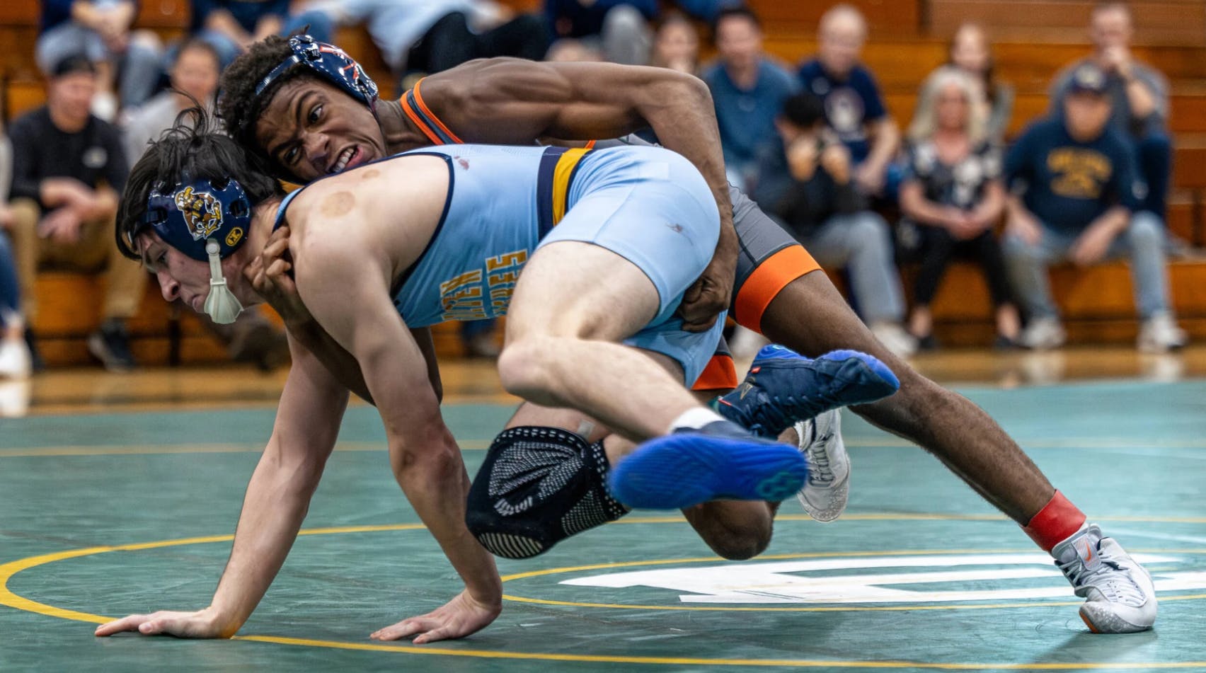 Dominance across the board propelled Virginia through two shutout duals.