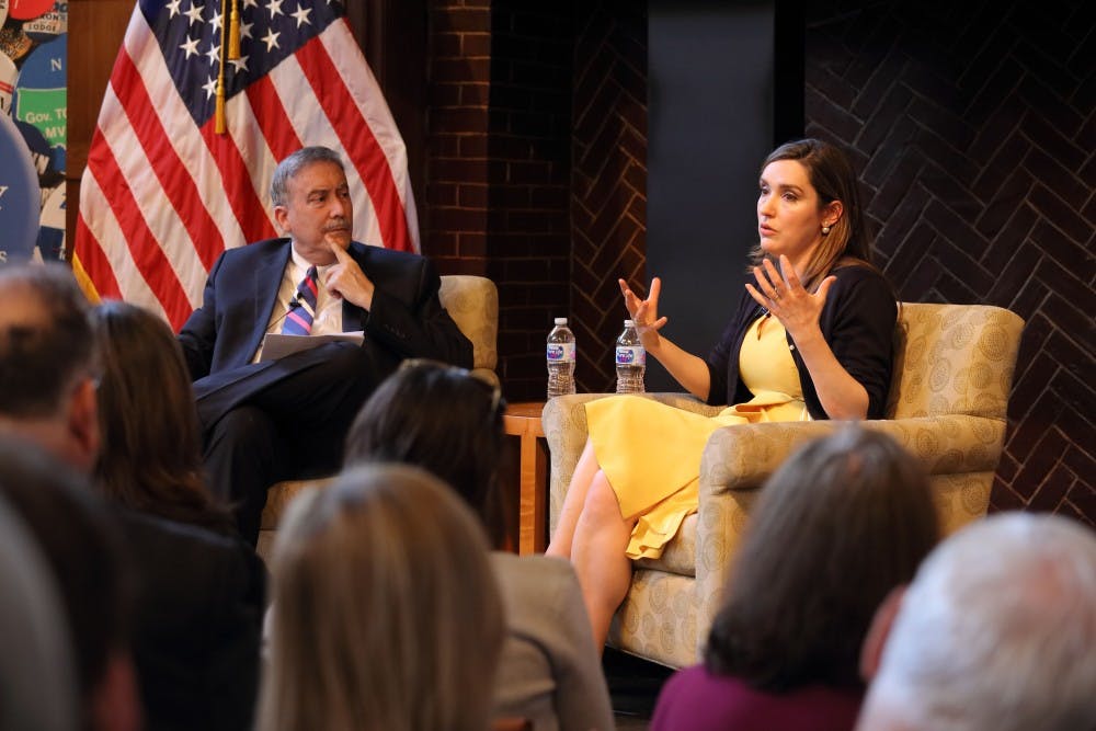 <p>The event began with a brief discussion between Brennan and Larry Sabato, Center for Politics director and professor of politics, followed by an opening of the floor to questions from the audience.&nbsp;</p>
