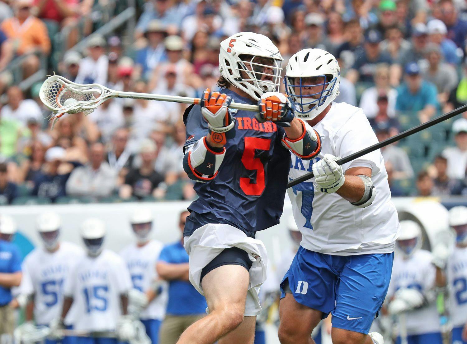 Senior attackman Matt Moore will have to be on his A-game against a strong Duke defense that features senior defender JT Giles-Harris.&nbsp;