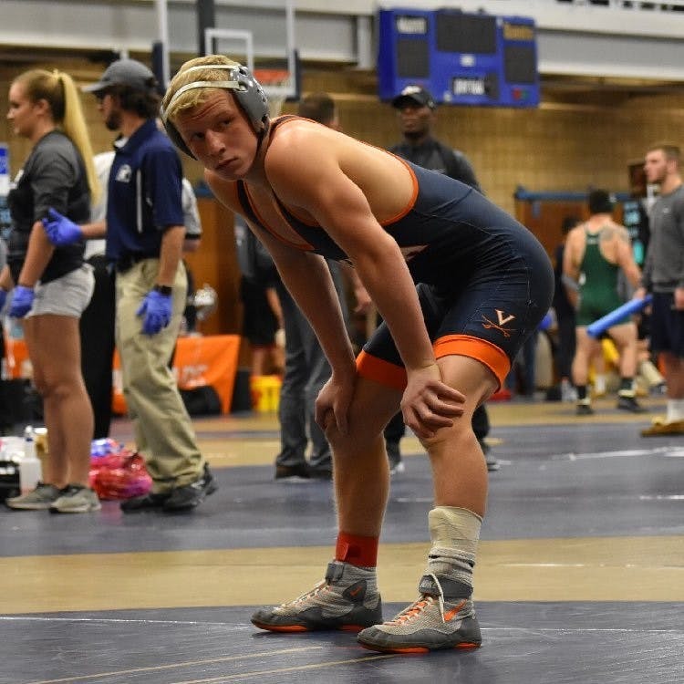 Redshirt sophomore Louie Hayes came up with a technical fall against VMI.&nbsp;