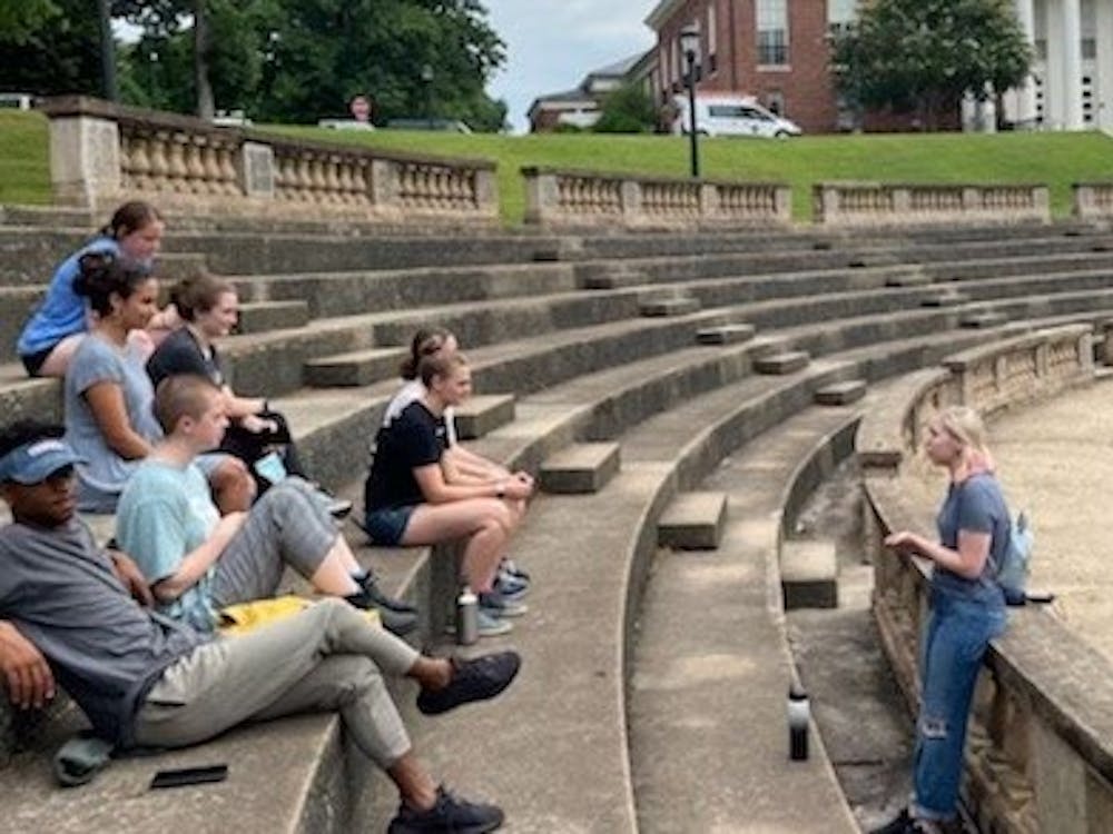 Before the University reopened its undergraduate admissions tours to the public, the University Guides practiced their tours with each other to ensure a smooth performance by June 14.