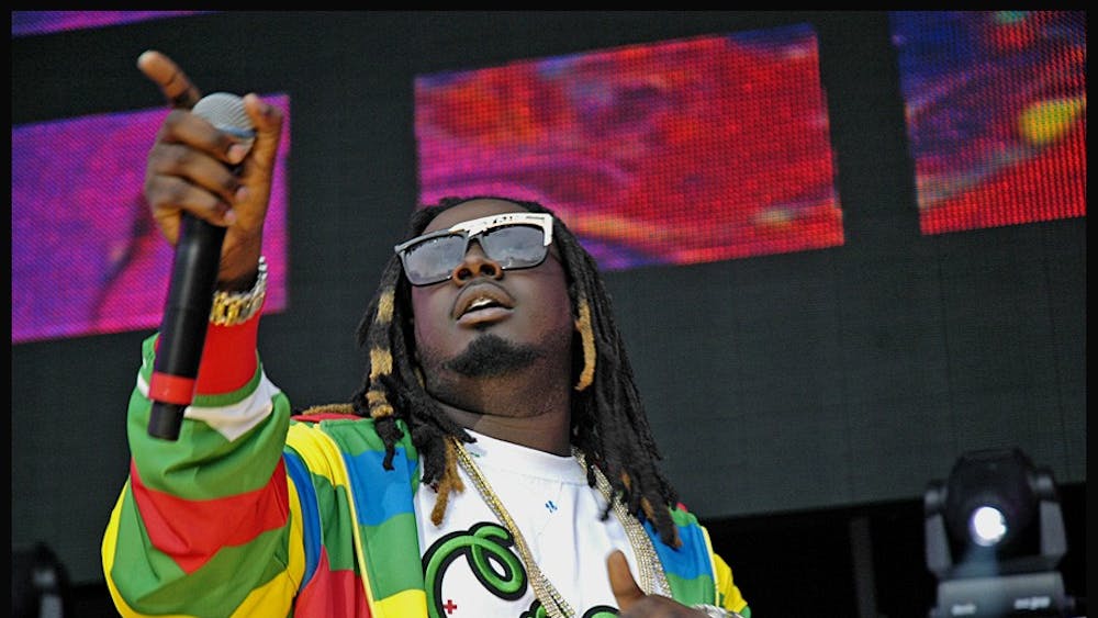 T-Pain performing at a concert in East Rutherford, N.J. in 2007.&nbsp;