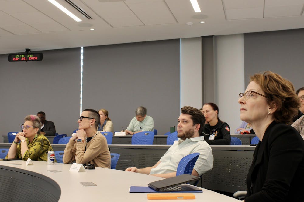 A Faculty Senate meeting, photographed March 20, 2026.