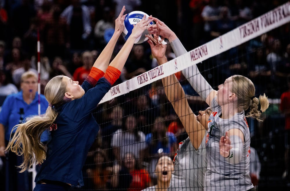 A critical block leads to a Virginia point against Miami at John Paul Jones Arena.