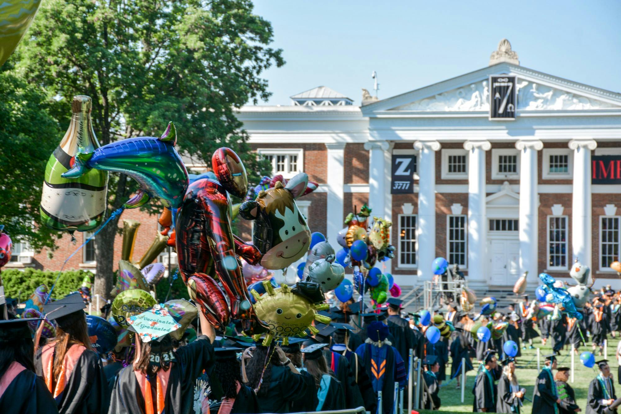 Adding to the fun is the unique tradition of carrying a balloon while you walk down the lawn at graduation.