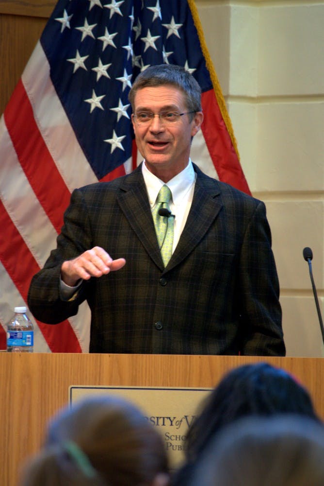 Batten School Dean Allan&nbsp;Stam discussed the physical limitations of Garrett Hall given the increasing numbers of Batten students and faculty.