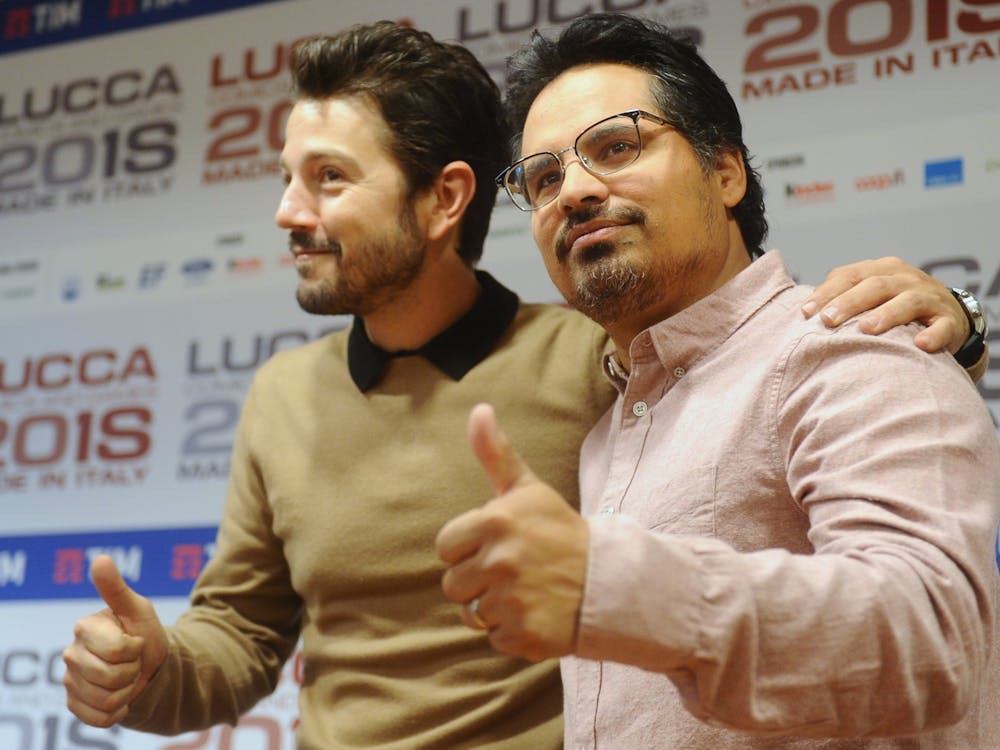 'Narcos: Mexico' cast members Diego Luna and Michael Peña at Lucca Comics &amp; Games in 2018.