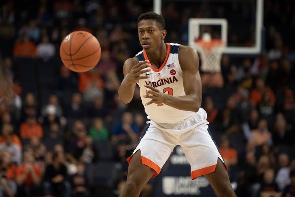 Sophomore forward De'Andre Hunter had 15 points, nine assists and eight rebounds against Middle Tennessee State Wednesday night.