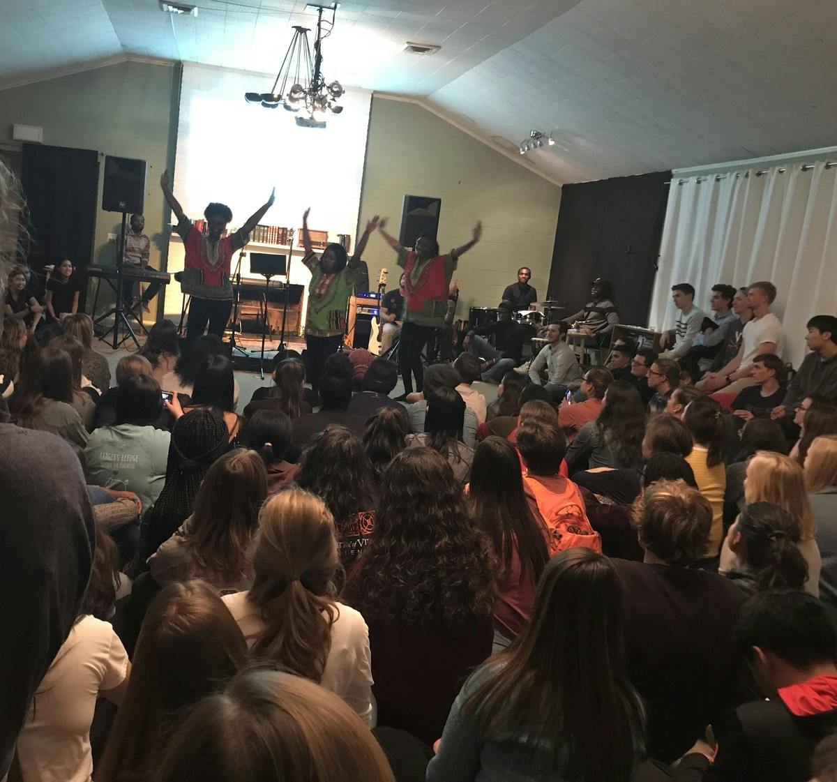 Frequently, audience members danced, sang, clapped and prayed aloud along with the performers. All members of the University community were welcome.
