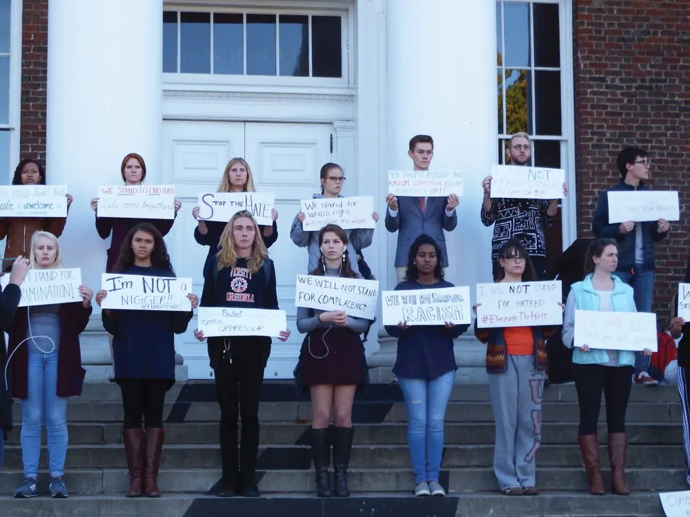A silent protest as part of the Eliminate the Hate campaign