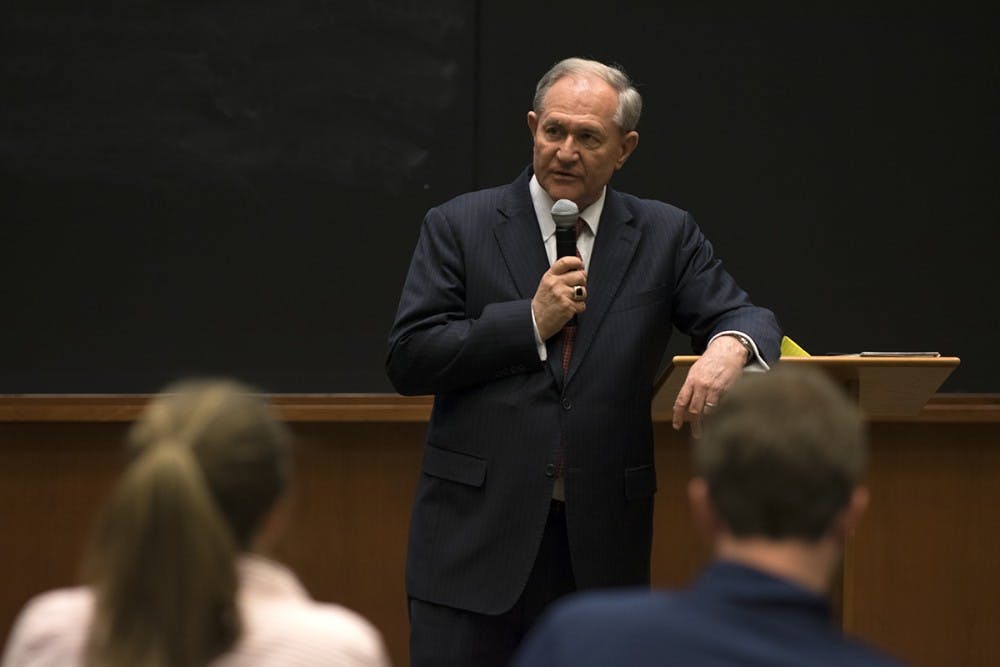 Gilmore holds two degrees from U.Va., having earned a bachelor’s degree international relations in 1971 followed by a law degree in 1977.&nbsp;