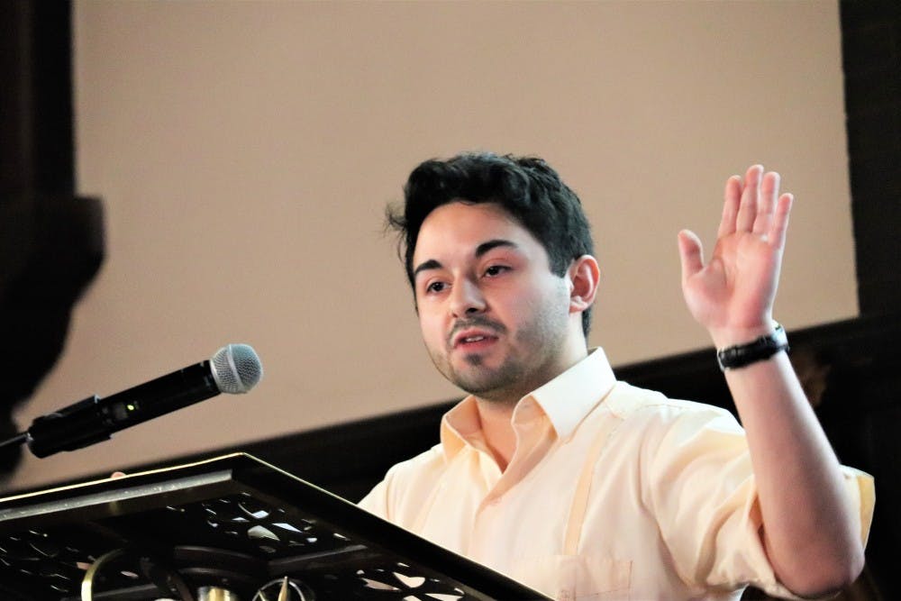 Cintron reflected on his term as Student Council president during a transition ceremony held April 7. 
