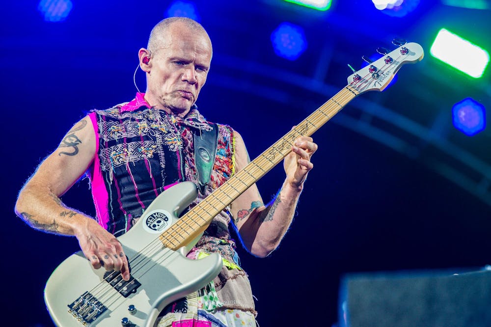 <p>Flea gained fame as the bassist in the iconic Red Hot Chili Peppers, attracting notoriety for his signature slap-bass technique</p>