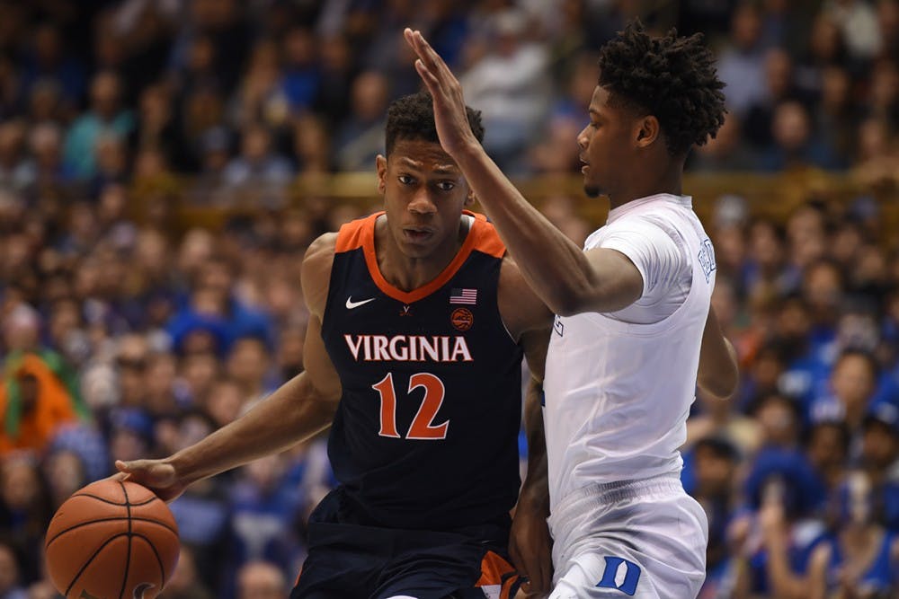 Redshirt sophomore De'Andre Hunter led Virginia in scoring with 18 points.