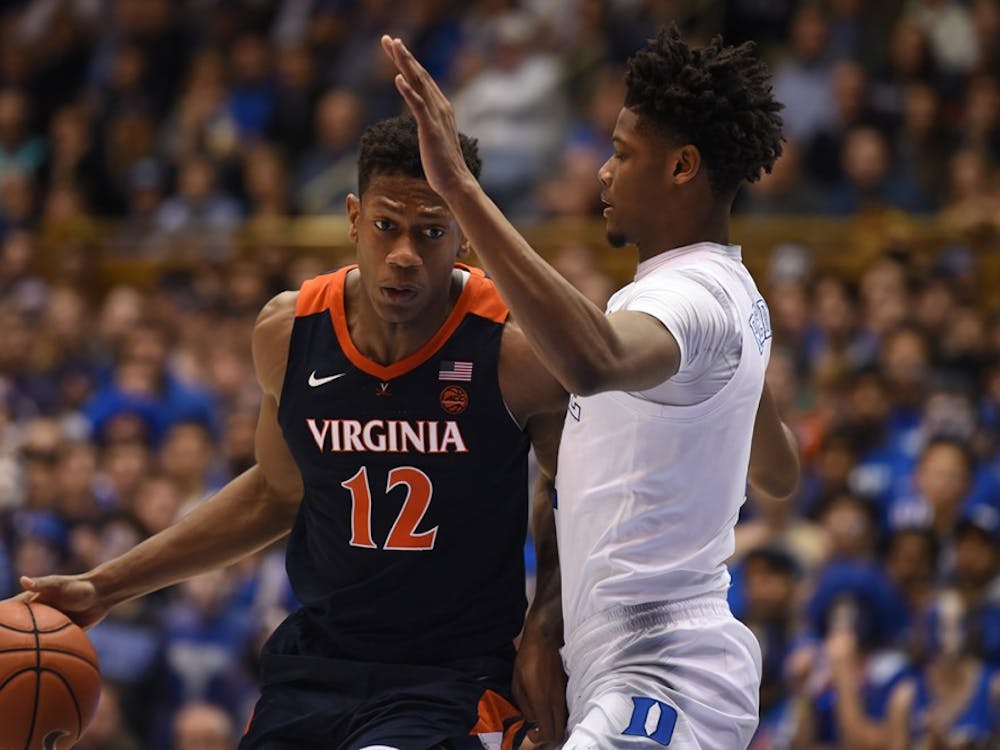 Redshirt sophomore De'Andre Hunter led Virginia in scoring with 18 points.