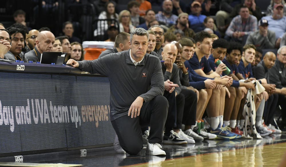 Coach Tony Bennett looks on as his Cavaliers took on Boston College in the 2022-2023 season.