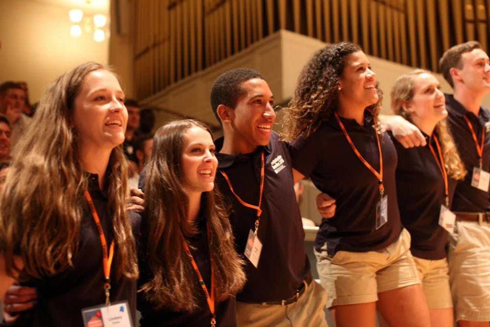 In this training, orientation leaders engage in various team building activities.