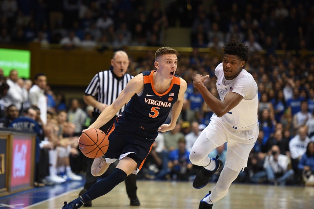 <p>Junior guard Kyle Guy hit back-to-back threes late in the game to seal the deal for Virginia.</p>