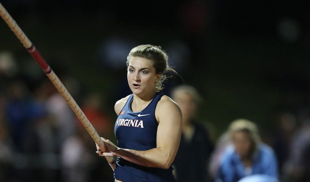 <p>Junior Bridget Guy set the facility, meet, and school record with a mark of 4.46m in the pole vault.</p>