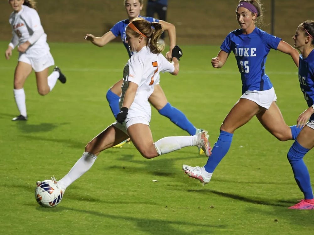 Graduate student forward Alexa Spaanstra produced the Cavaliers' only goal of the game Sunday night against Duke.