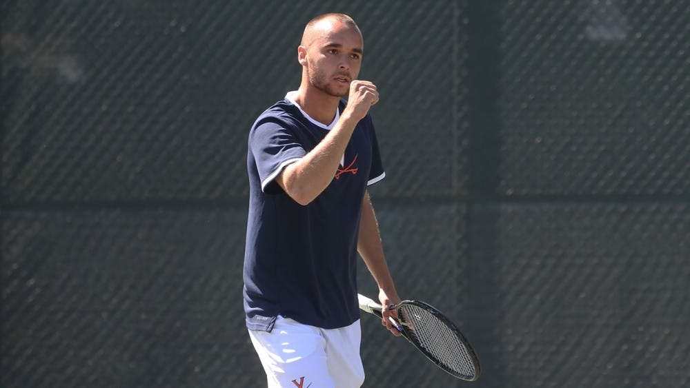 <p>A singles victory by senior Henrik Wiersholm sealed the match for Virginia.</p>