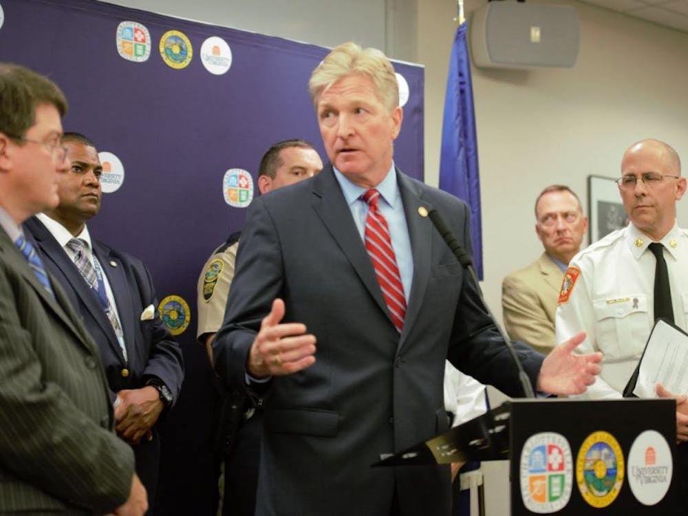 Brian Moran, Virginia Secretary of Public Safety and Homeland Security, speaking at Monday's press conference.&nbsp;