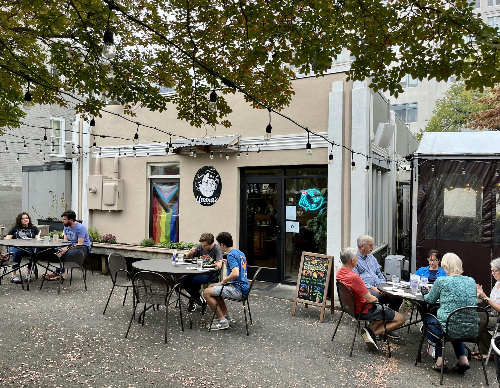 I enjoyed the novelty of Umma’s, and I think many others in Charlottesville share the sentiment — a line of waiting patrons snaked around the patio when we left. I’d recommend arriving at the restaurant early, especially on weekend nights, to secure a table.