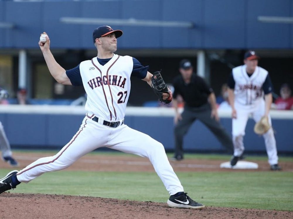Senior right-hander Chesdin Harrington pitched a career-high five innings of relief without giving up a run in Virginia's loss Saturday.