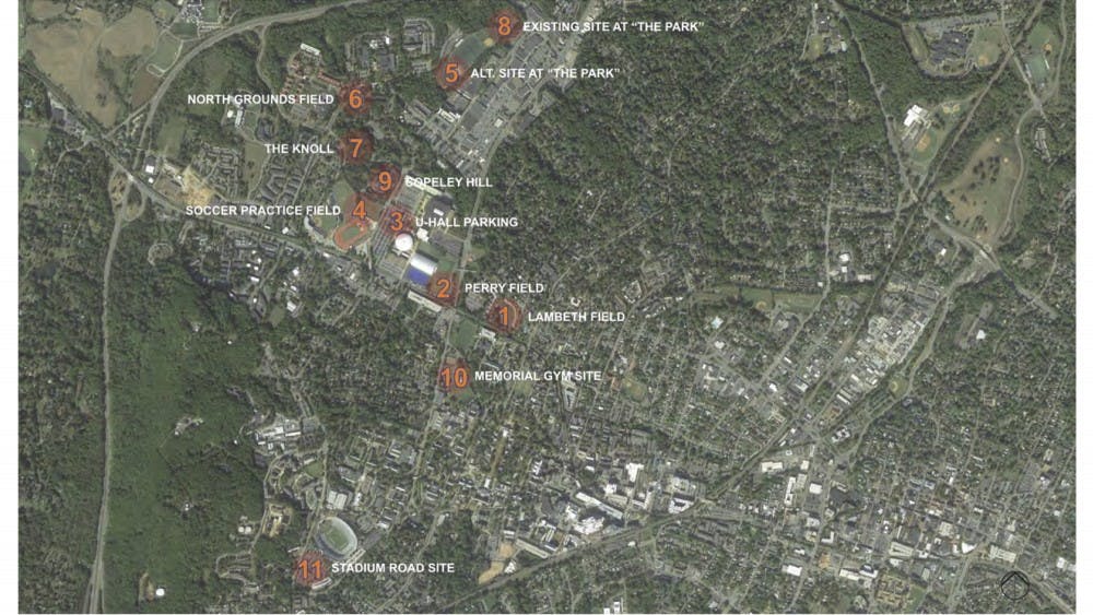 In January, the Board of Visitors was told that several locations were under consideration for the &nbsp;softball stadium site. The University administration is now proposing a soccer and lacrosse practice field near Klockner Stadium and Davenport Field as the location for the project, indicated by number 4 on the above map.&nbsp;